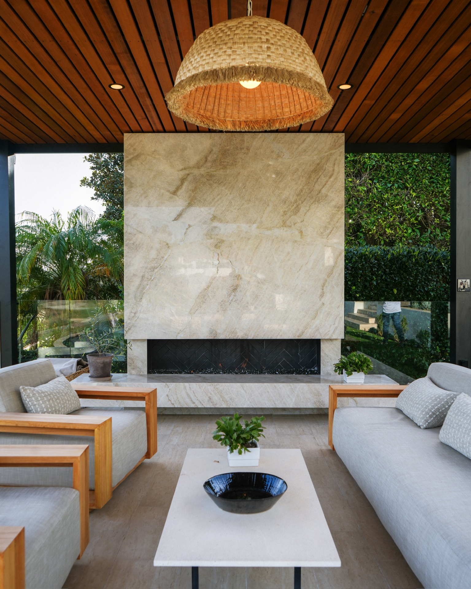 Custom fire feature by Abshire Brothers Lawn & Landscape Rayne